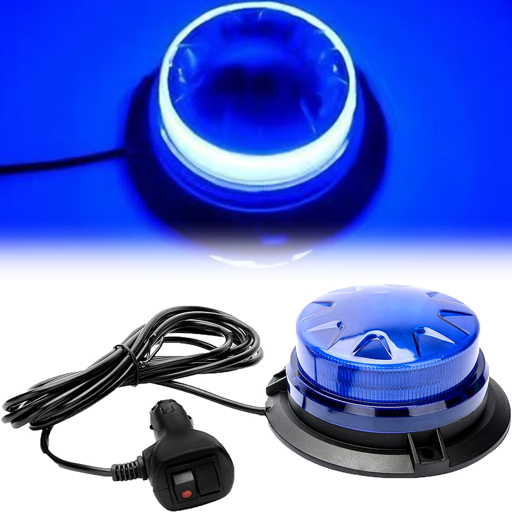 24 LED ブルーストロボライト車の屋根フラッシュ警告ビーコンライト LED 緊急表示ランプ車両フォークリフトトラックトラクター用