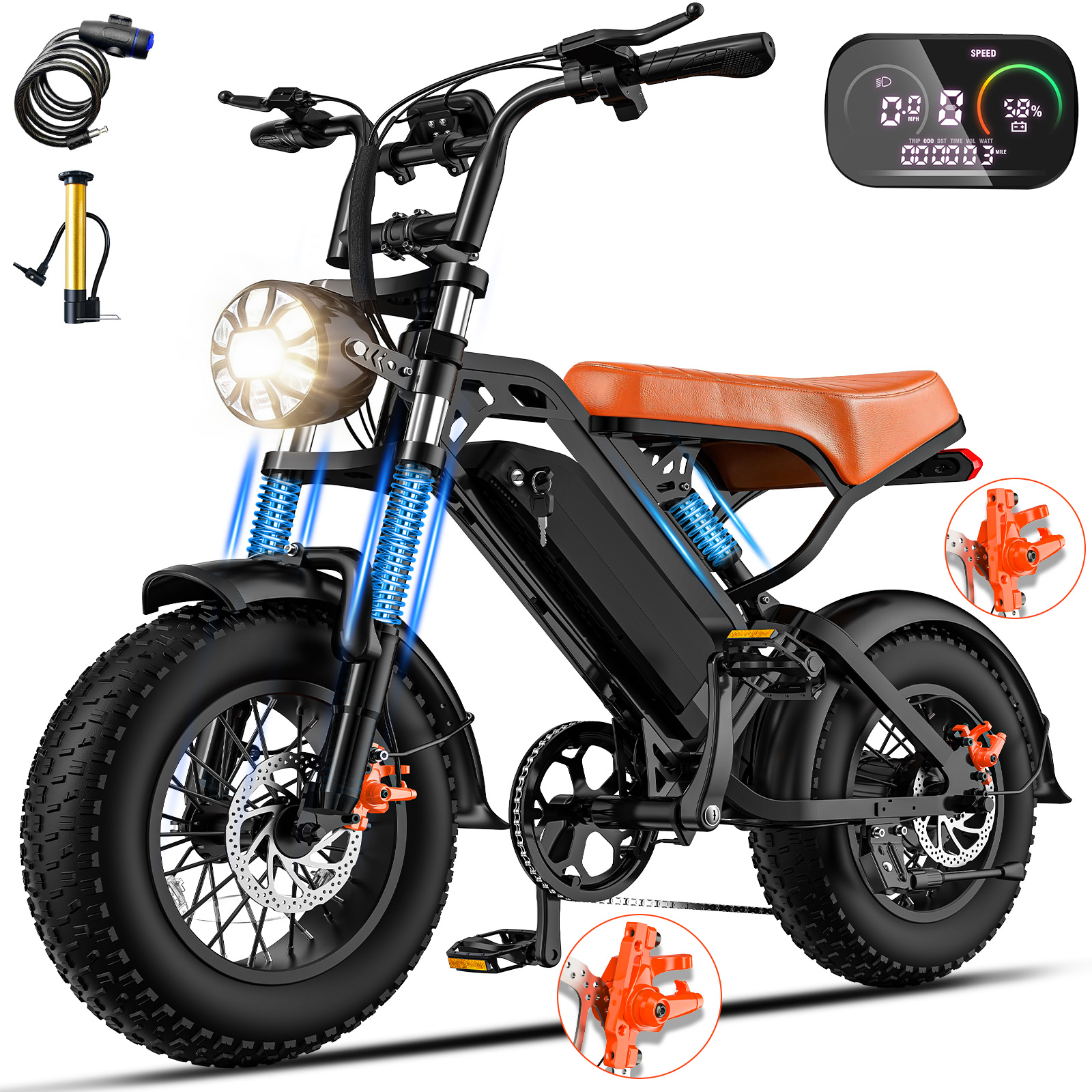 1200W全地形電動バイク、48V18Ah大人用電動ダートバイク、28MPH、5速可変速度、耐荷重500LBS