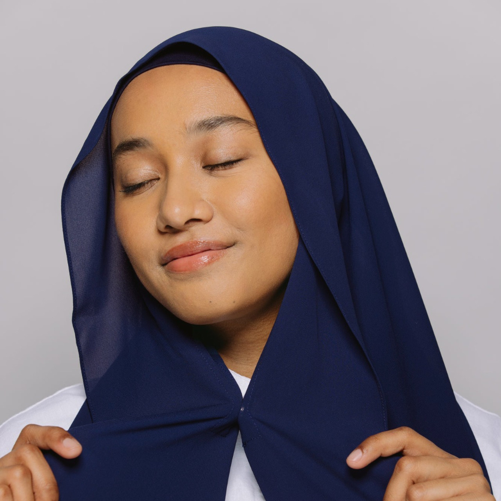 インスタント Tudung ヒジャーブ ショール、シフォン ポリエステル アンチスリップ 磁気無地スカーフ 女性 日常着 プレミアム アクセサリー