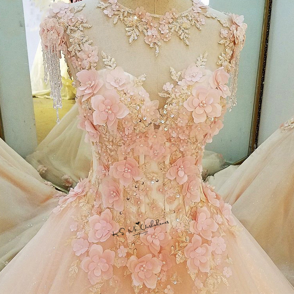 ダイヤモンドヴィンテージウェディングドレスカスタマイズ Vestidos de Noivas 真珠の花ピンクの花嫁ドレスカスタムメイドプリンセサのウェディングドレス