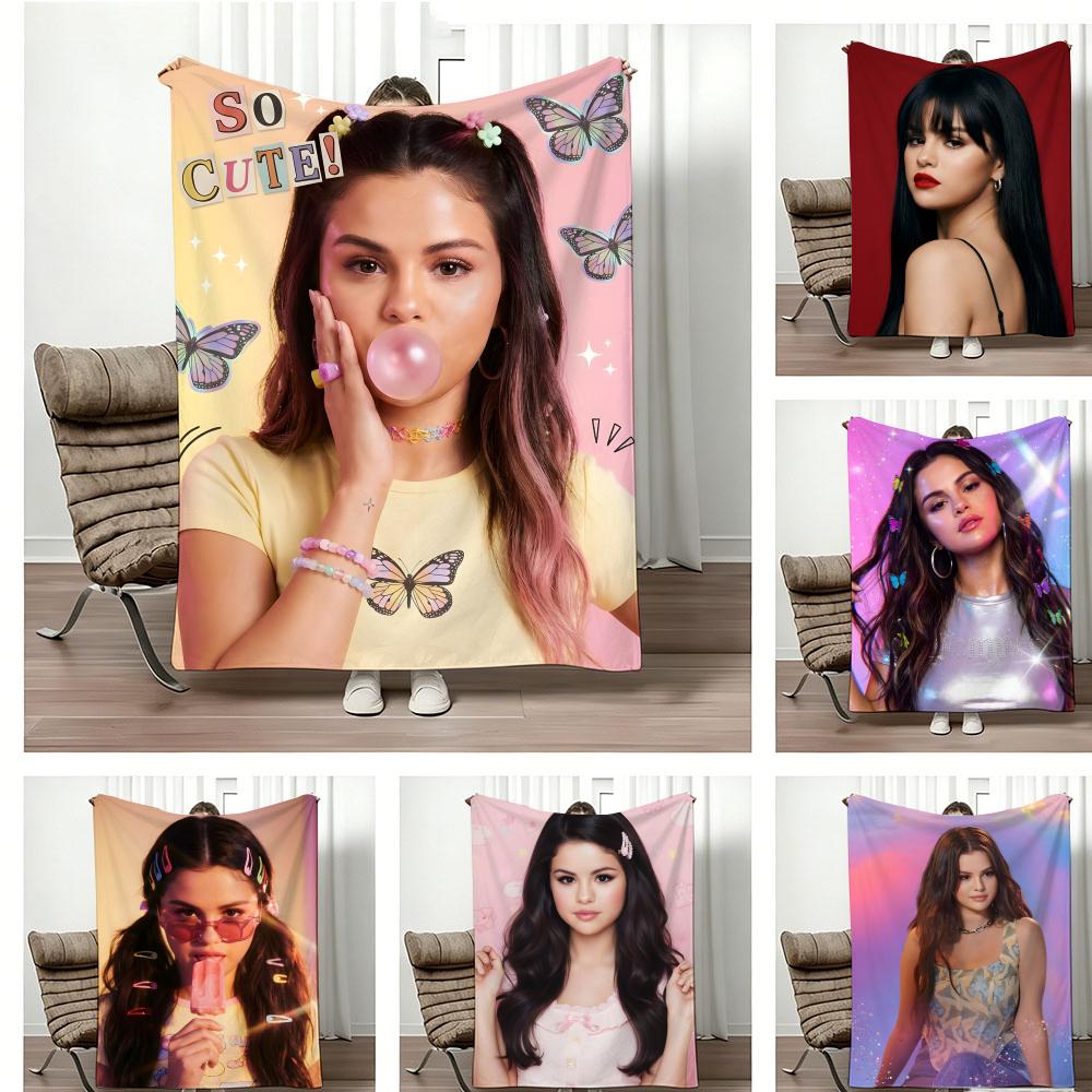セレブ S-SelenaS GomezS スロー軽量 240 グラム フランネル ブランケット 柔らかく肌に優しい 夏用冷却用