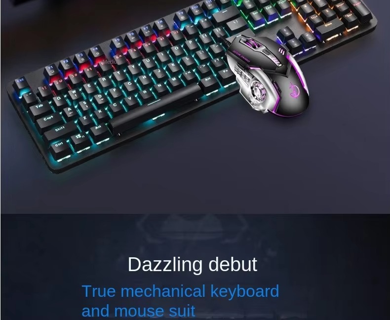 ホット販売 OEM104 キー有線高 DPI RGB 緑軸キーボードとマウスのセット