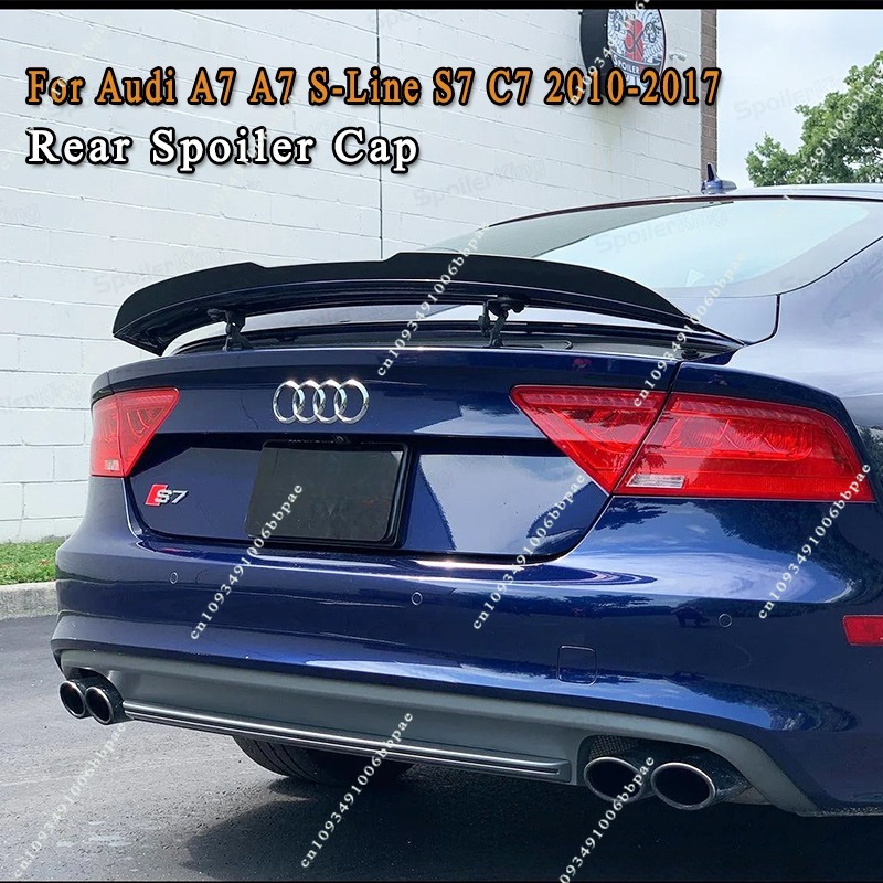 アウディ A7 A7 S-Line S7 C7 2010-2017 (RS7 用ではありません) 車のリアトランクブーツルーフスポイラーキャップリアブーツリアトランクスポイラーウイングトリム