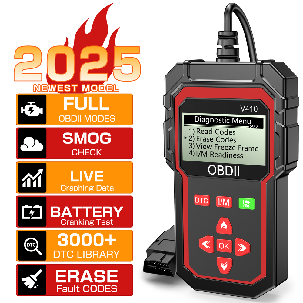 V410 ELM327 OBD2 コードリーダー車 OBD2 スキャナ診断ツール OBDII EOBD 読み取り障害コード消去自動車エンジンシステム検出 12V