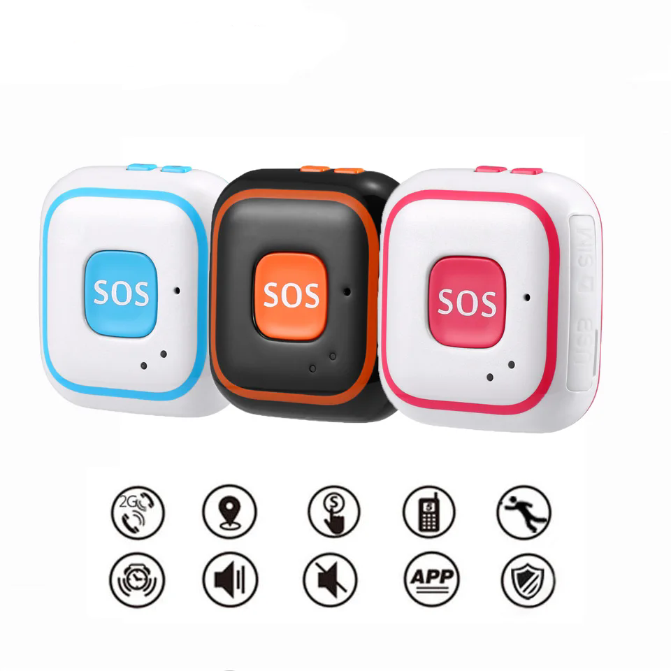 3 カラーミニ GPS トラッカー V28 子供用高齢者ロケーターペンダント双方向通話転倒アラーム無料アプリ WIFI GPS LBS 追跡 SOS 通話