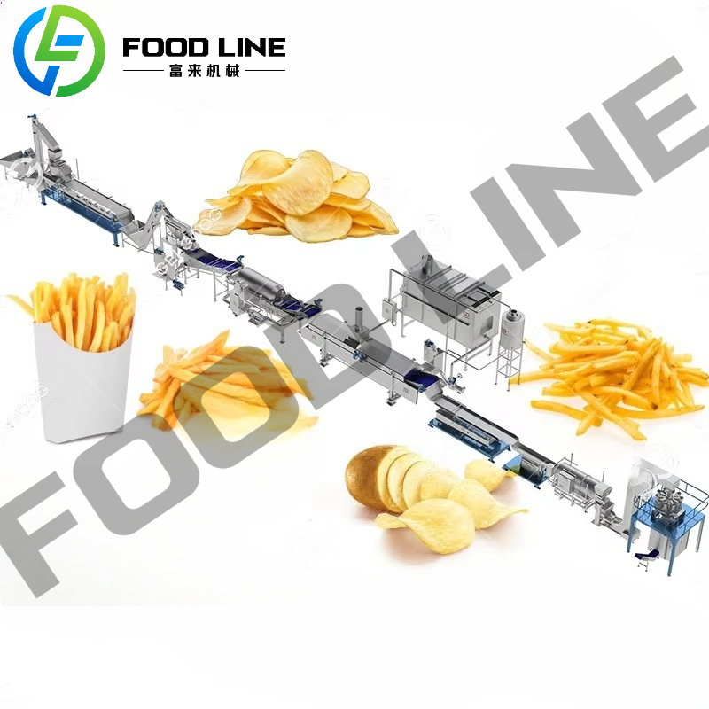 300Kg/H 自動化されたサツマイモ クリスプ生産は製造ラインを作るポテトチップスを置きます冷凍フライド ポテト加工プラント