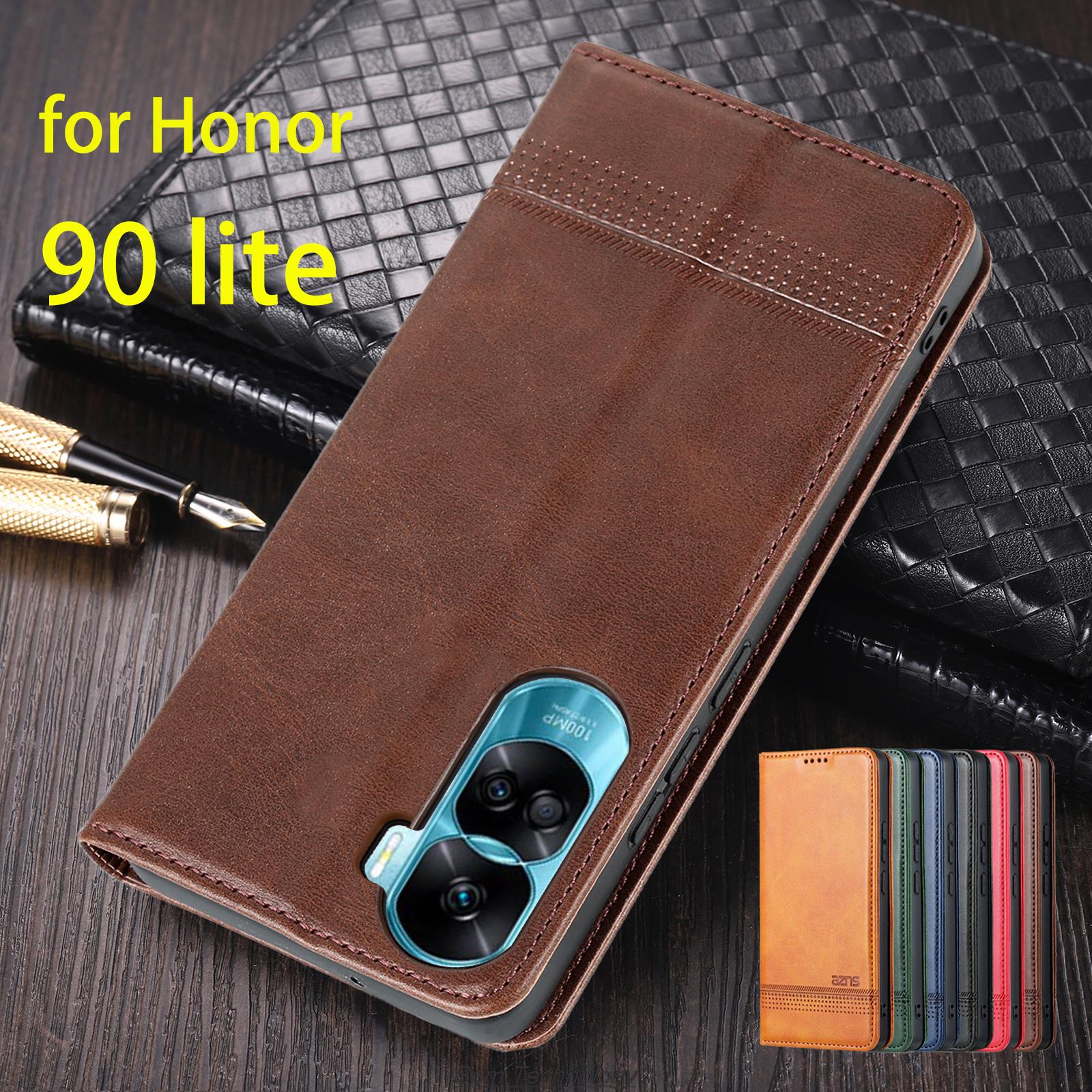 デラックス磁気吸着レザーフィットケース Huawei 社の名誉 90 lite フリップカバー保護ケース Capa Fundas Coque