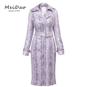 MEIDAO-020004 レディース フェイクスエード ロングトレンチコート