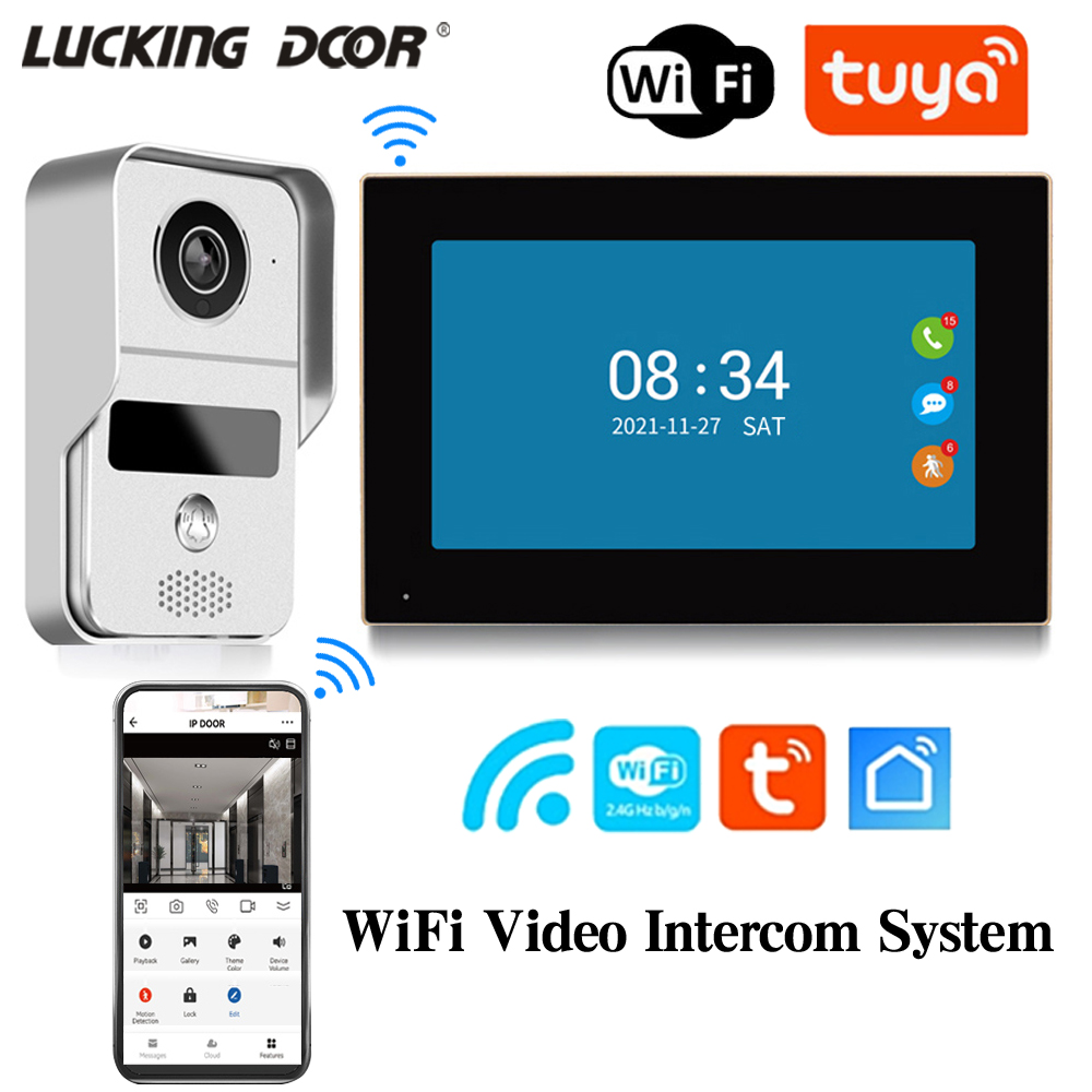 7 インチ Tuya ビデオドアベル WiFi 屋外ドアベル防水 IP65 インターホンスマートホームドアホンカメラ