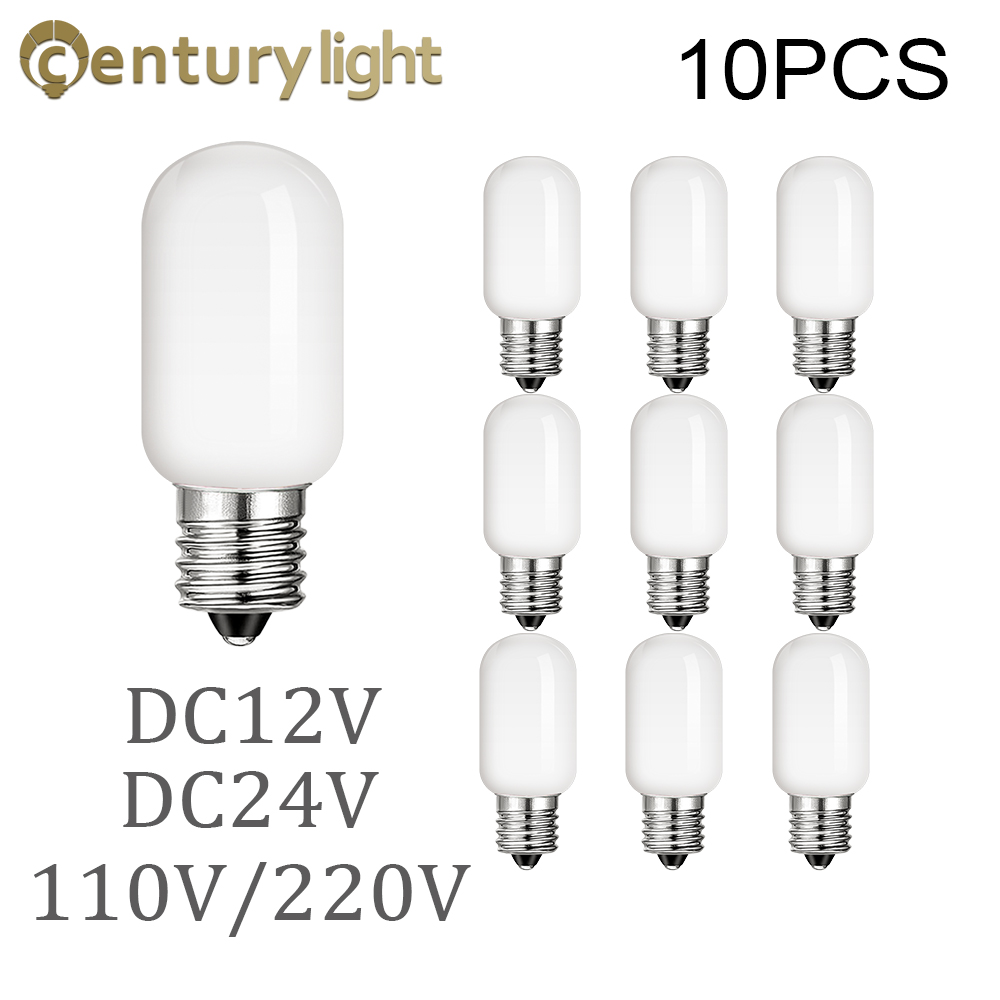 ヴィンテージ T20 ミルキー Led 電球 DC12V 24V ミニナイトチューブランプ低電圧 1 ワット 2700K E12 E14 ベースウォームホワイト冷蔵庫管状電球