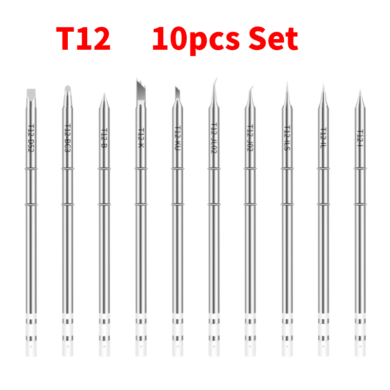 10 個 T12 セットはんだごてのヒントさまざまなモデル T12-K KU ILS J02 JL02 BC3 D12 BL ユニバーサル T12 溶接ステーションデジタル