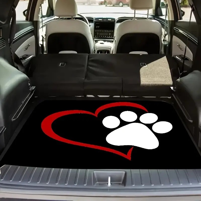 1pc ユニバーサル車のトランクマット 29x39 インチクローハートデザイン全天候型保護耐久性のあるインテリアアクセサリーほとんどの車両に