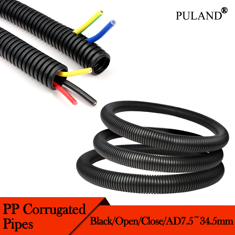 PP 絶縁波形チューブ AD7.5 ミリメートル〜 34.5 ミリメートル自動ラインパイプハーネスモーター電線通しプラスチック保護スリーブ