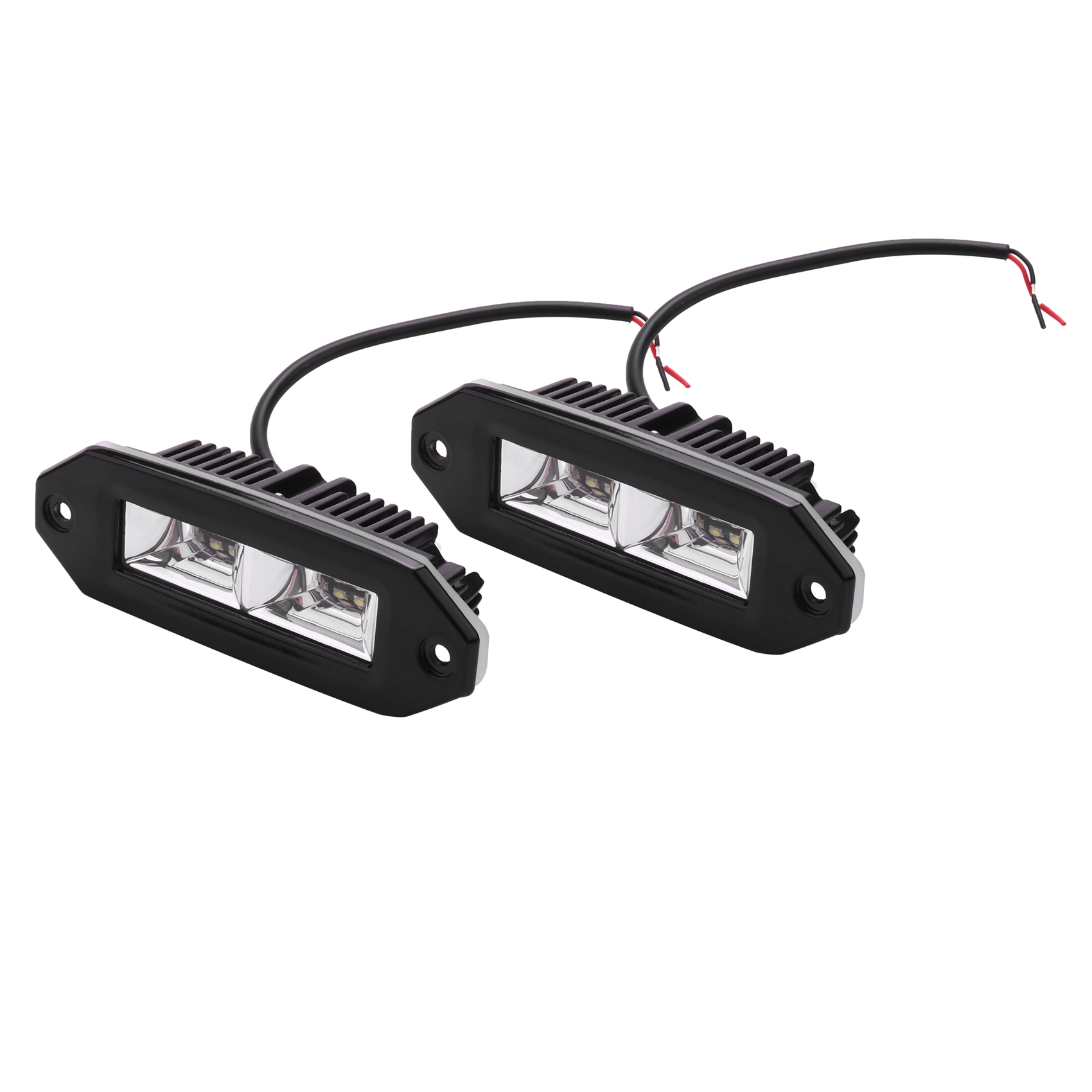 新! LEDライトバー、40WフラッシュマウントLEDポッド、2個オフロードバックアップドライビングライトフォグランプ、ジープバンパーATV UTV SUVトラックボート用