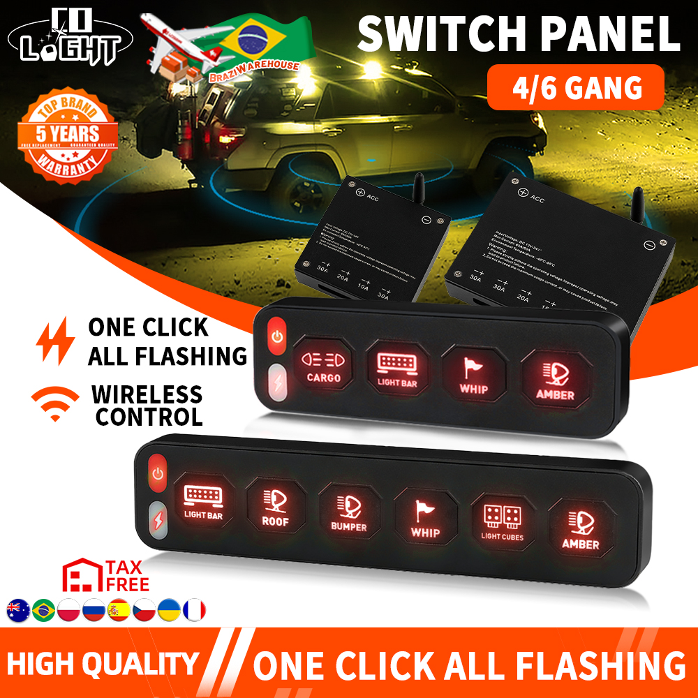 CO LIGHT 4/6 ギャング補助スイッチパネルオフロード補助ライトスイッチパネル車 LED スイッチパネル UTV ATV SUV トラックピックアップ用