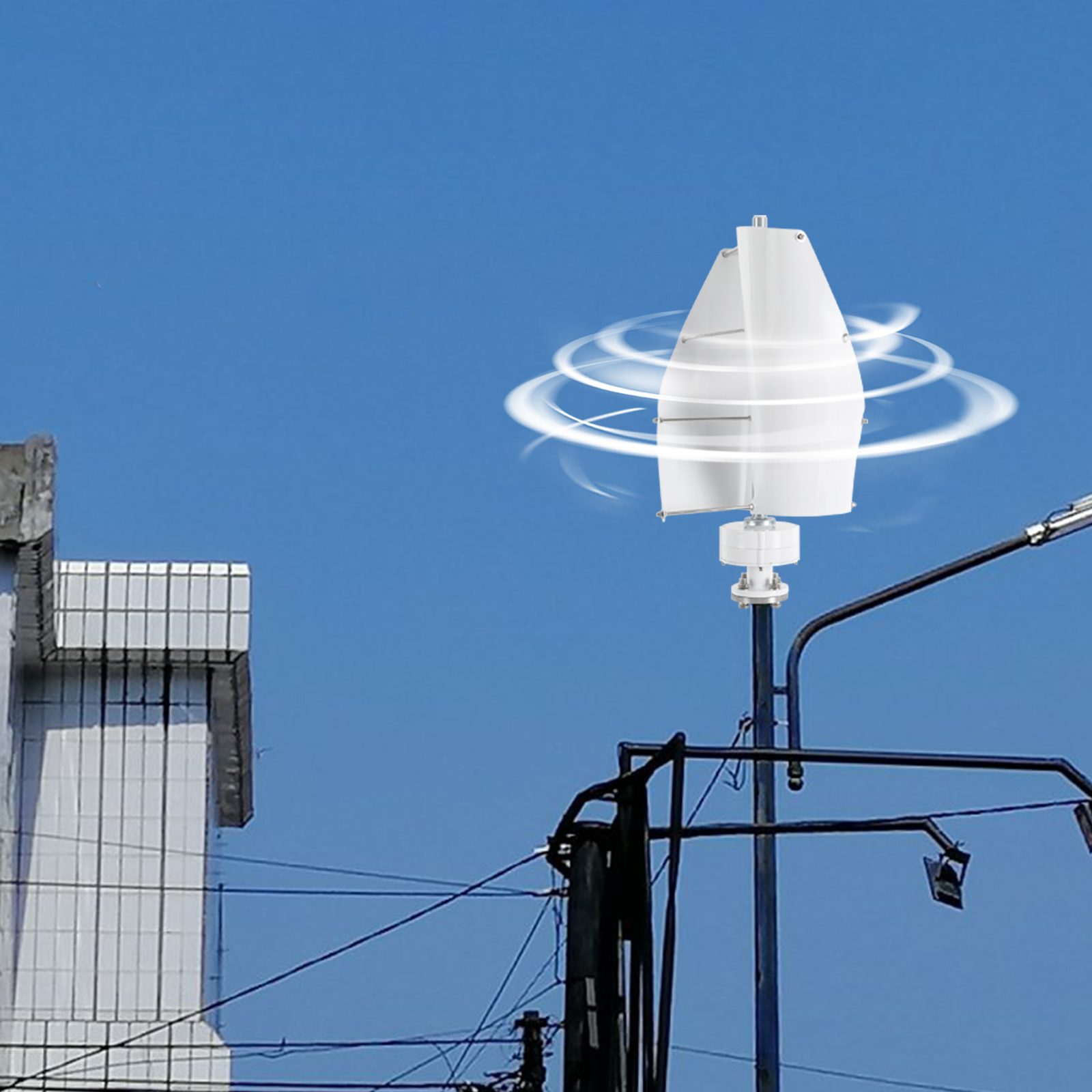500W 風力発電機 42.65ft/s 垂直軸風力タービン、永久磁石ローター風力タービン発電、エネルギー供給用