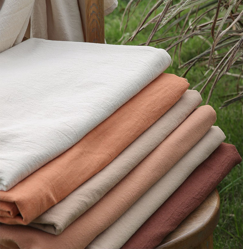 Pure Cotton Fabric Washed Imitation Cotton and Linen Fabric Chinese Style Pleated Cloth DIY Hanfu Dress Pants Material Wide135cm