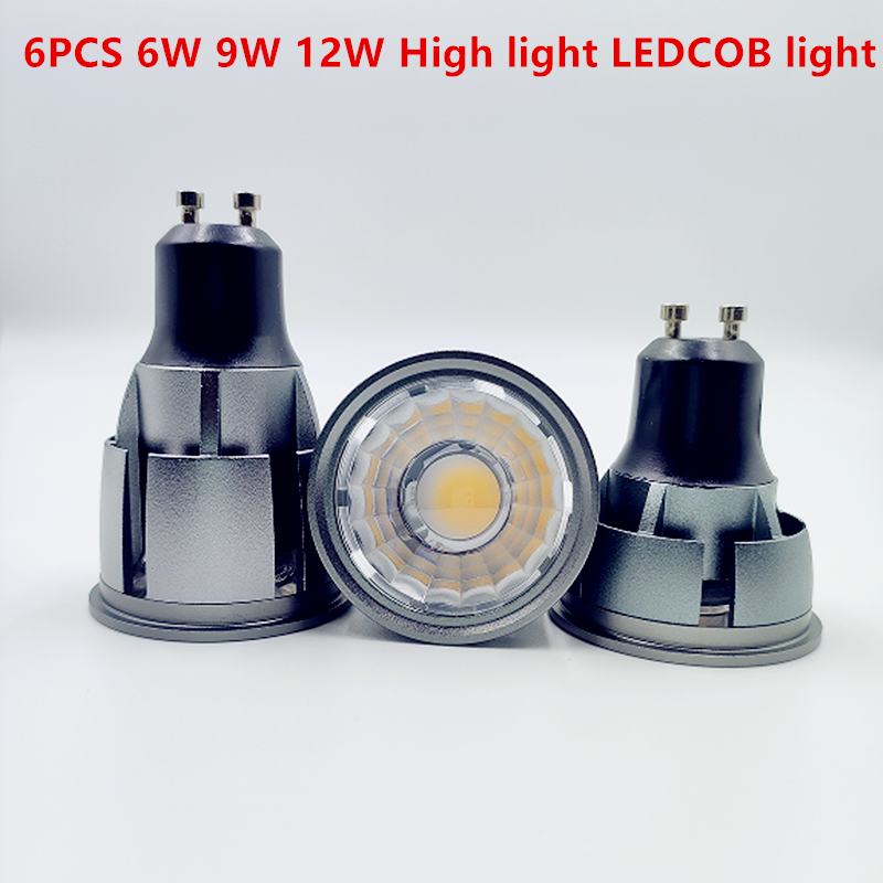 6 個 LED 電球 E27 E14 GU10 MR16 LED 電球 COB 6 ワット 9 ワット 12 ワットスポットライト LED ダウンスポット照明ウォームホワイトホワイトホーム LED 電球ランプ