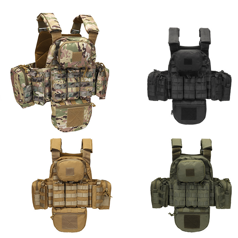 Multi Functional Tactical Vest MOLLE System Camouflage Breathable Wear Resistant For Outdoor CS Camping Outdoor Hunting