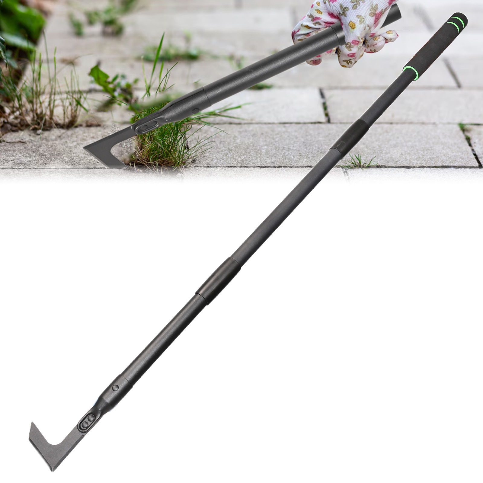 Crack Weeder Tool Long Handle Crack Weeder Crevice Weeding Tool L Shaped Multiple Sharp Blades Efficient Weeding for Narrow Spac