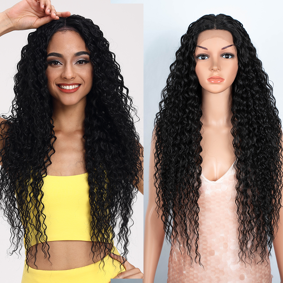合成レースフロントウィッグ 30 インチロングカーリーヘアレースウィッグ女性のためのオンブルブラウン HD レースフロントコスプレかつら耐熱