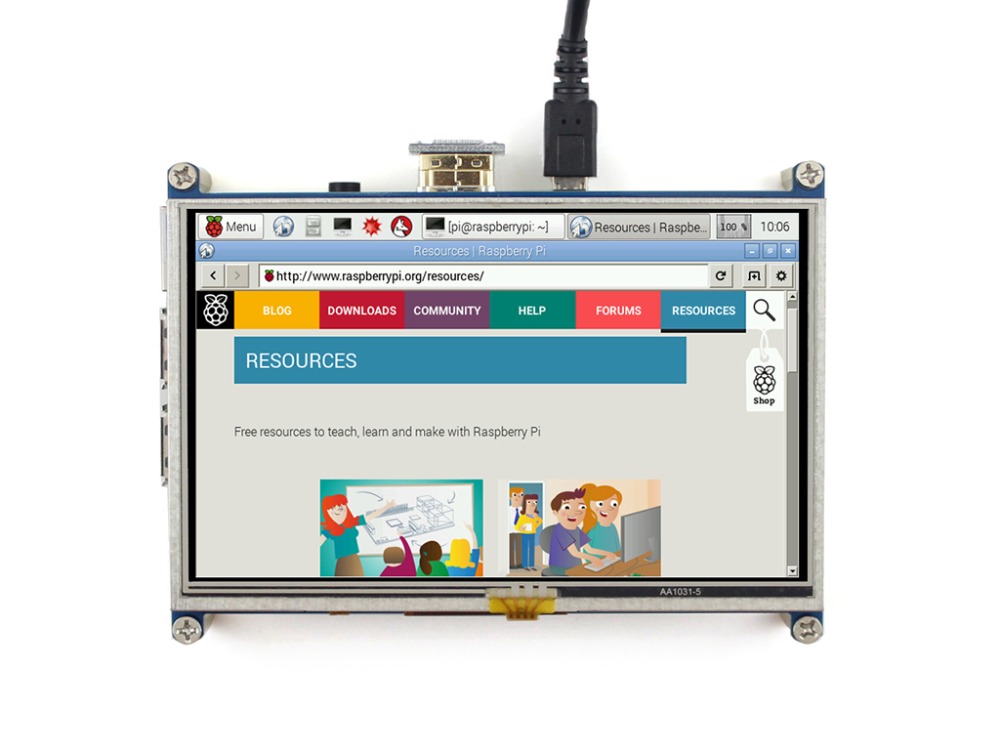 Waveshare 5 インチ LCD ディスプレイ 800x480 解像度抵抗膜タッチスクリーン Raspberry Pi Zero/Zero W/Zero WH/2B/3B/3B をサポート