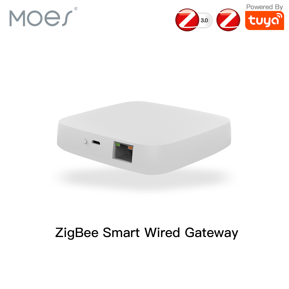 MOES Tuya ZigBee 有線ゲートウェイ スマート ハブ 有線リモコン メッシュ スマート ライフ アプリ Alexa Google ホームと連携