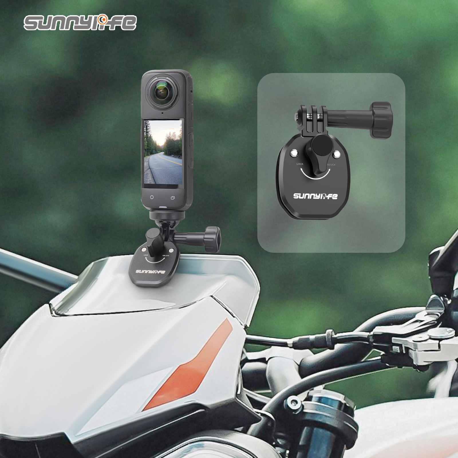 オートバイフロントガラスクリップ Insta360 X4 エースプロ 2 DJI アクション 5 プロ電話 GoPro 13 12 アクションカメラアルミ合金マウントクリップ