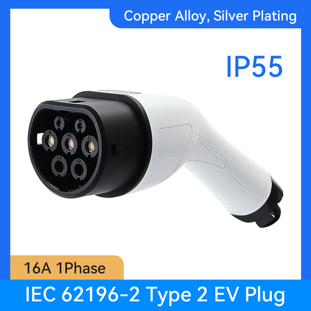 タイプ 2 EV 充電プラグ EV に接続 1 相 16A IEC 62196-2 EV 充電器コネクタ防水 IP55 EVSE 充電器プラグ