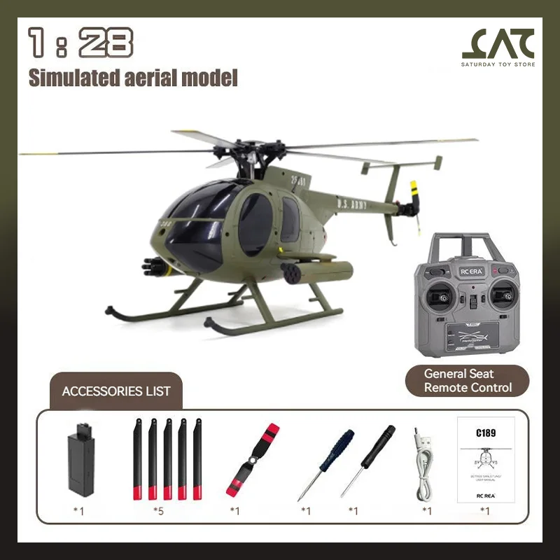 RC ERA C189 Bird Md500 1:28 リモートコントロールヘリコプタードローンモデル 4 チャンネル Rc ヘリコプターグリーンモード 1 およびモード 2 バージョン