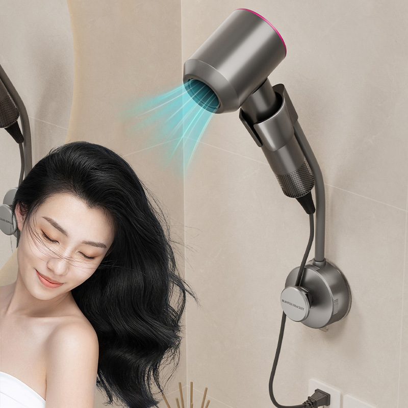 強力な吸盤ヘアドライヤースタンドバスルーム棚バスルームオーガナイザーシャワーオーガナイザー手で保持する必要はありません吊り下げラック