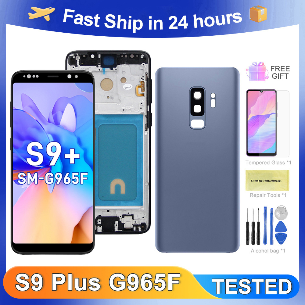 サムスンテスト済み S9 プラス S9 G965F G965U G965W G9650 G965U1 lcd ディスプレイタッチスクリーンデジタイザアセンブリの交換