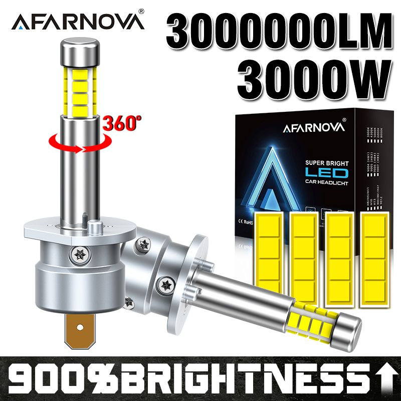 H7 LED ヘッドライト電球ミニ H4 H1 H8 H9 H11 H3 LED 車のヘッドライト電球ライト新 360 ° LED Canbus 2500 ワット 3000000LM 4 サイド CSP チップ