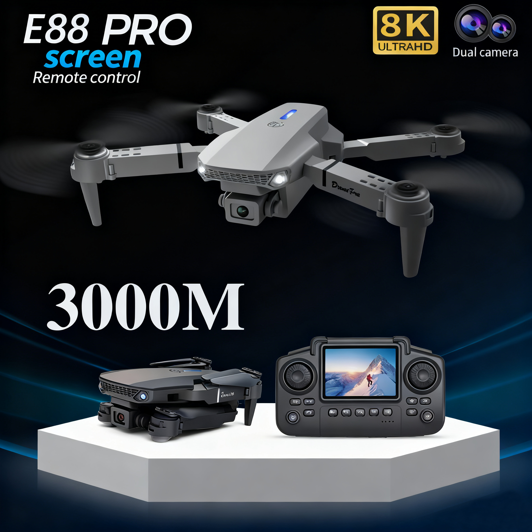 2026 新オリジナル E88 空気画面制御照明ミニドローン 4 18K Untal 2 カメラオプティカルフローリモコン航空機ギフト