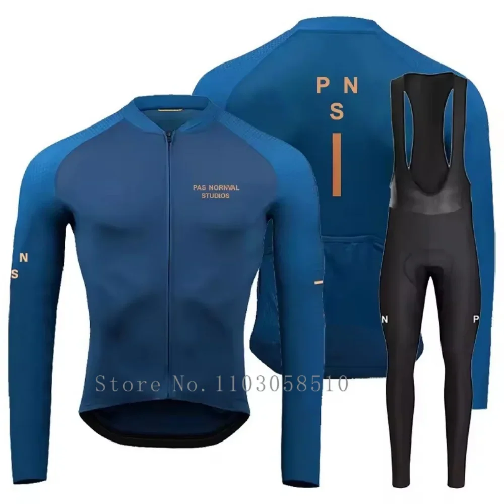 プロチーム 2025 長袖サイクリングジャージセット春 MTB 自転車服 Ropa マイヨ Ciclismo レーシングバイクウェアサイクリング服