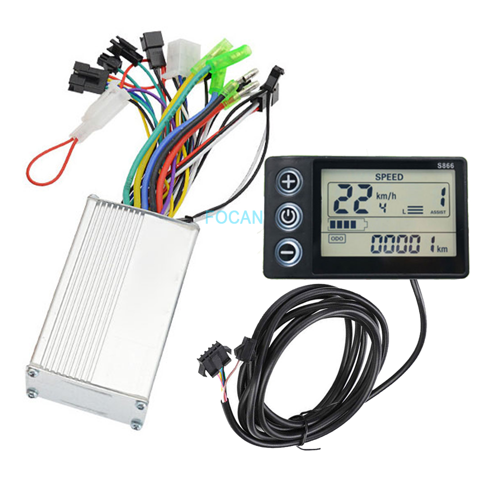 24V 36V 48V 52V 60V 電動自転車 LCD ディスプレイパネル E-バイクスクーターブラシレスコントローラ S866 250 ワット 350 ワット BLDC モーター