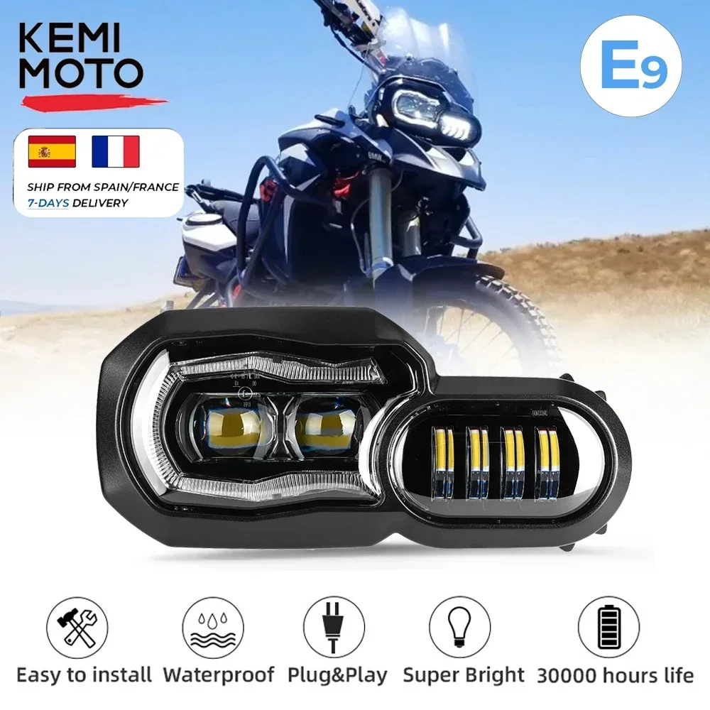 ビッグセール！ E マーク承認ヘッドライト BMW F650GS F700GS F800GS ADV F800R オートバイライト完全な LED ヘッドライトアセンブリ