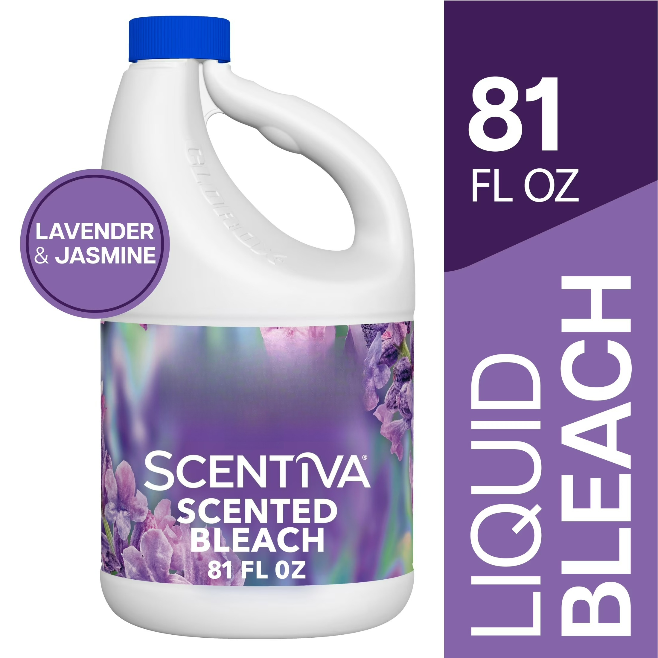 Scentiva 香り付き漂白剤、消毒クリーナー、ラベンダーとジャスミン、81 液量オンス