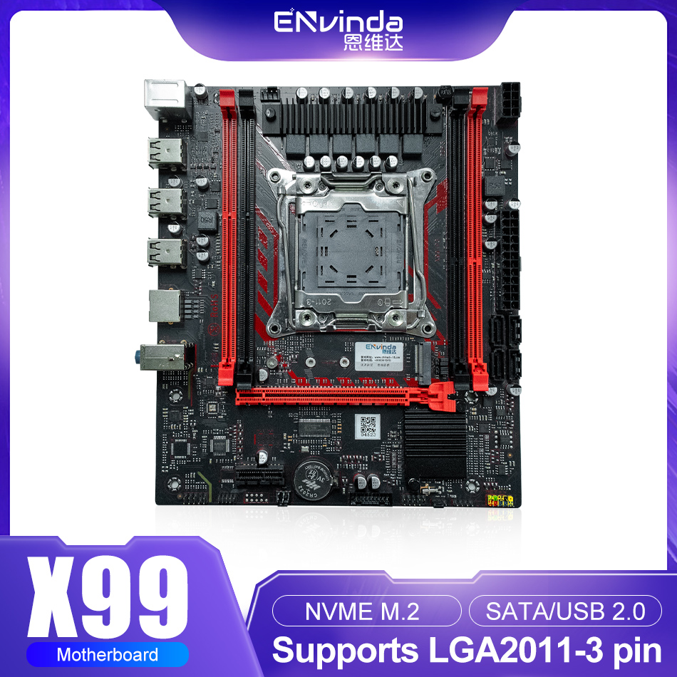 ENVINDA X99 ゲーミングマザーボード M.2 NVME デュアルチャネル DDR3 メモリサポート Xeon E5 LGA 2011-3 CPU プロセッサ