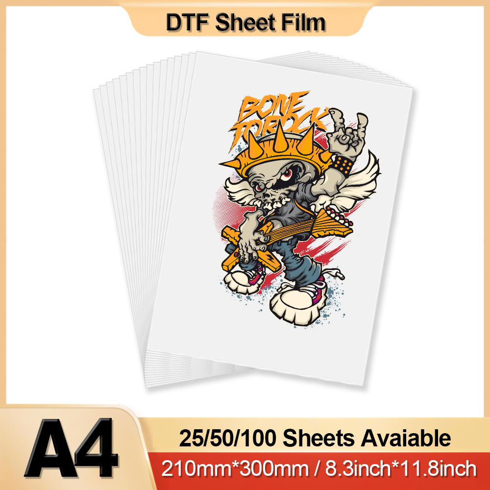 25/50/100 枚 A4 DTF 転写フィルム紙 75U 厚さ透明両面粘着フィルム転写 DTF フィルム forDTF プリンタ