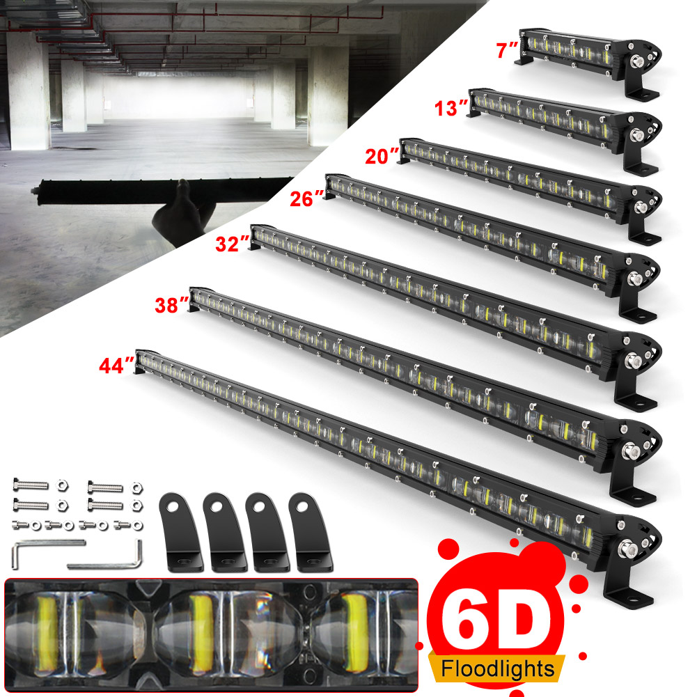 NAO 新しい 6D スリム LED バー 20 "26" 32" 38" 44" LED フラッドライト ワークライト 運転用トラック 4X4 オフロード 4WD ATV 車 Barra 12V 24V SUV