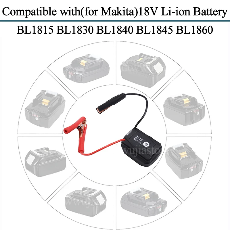 BL1830 リチウムイオンバッテリー部品車のジャンプスターターアダプタ車の緊急スタート電源マキタ 18V バッテリー LED USB 電源銀行