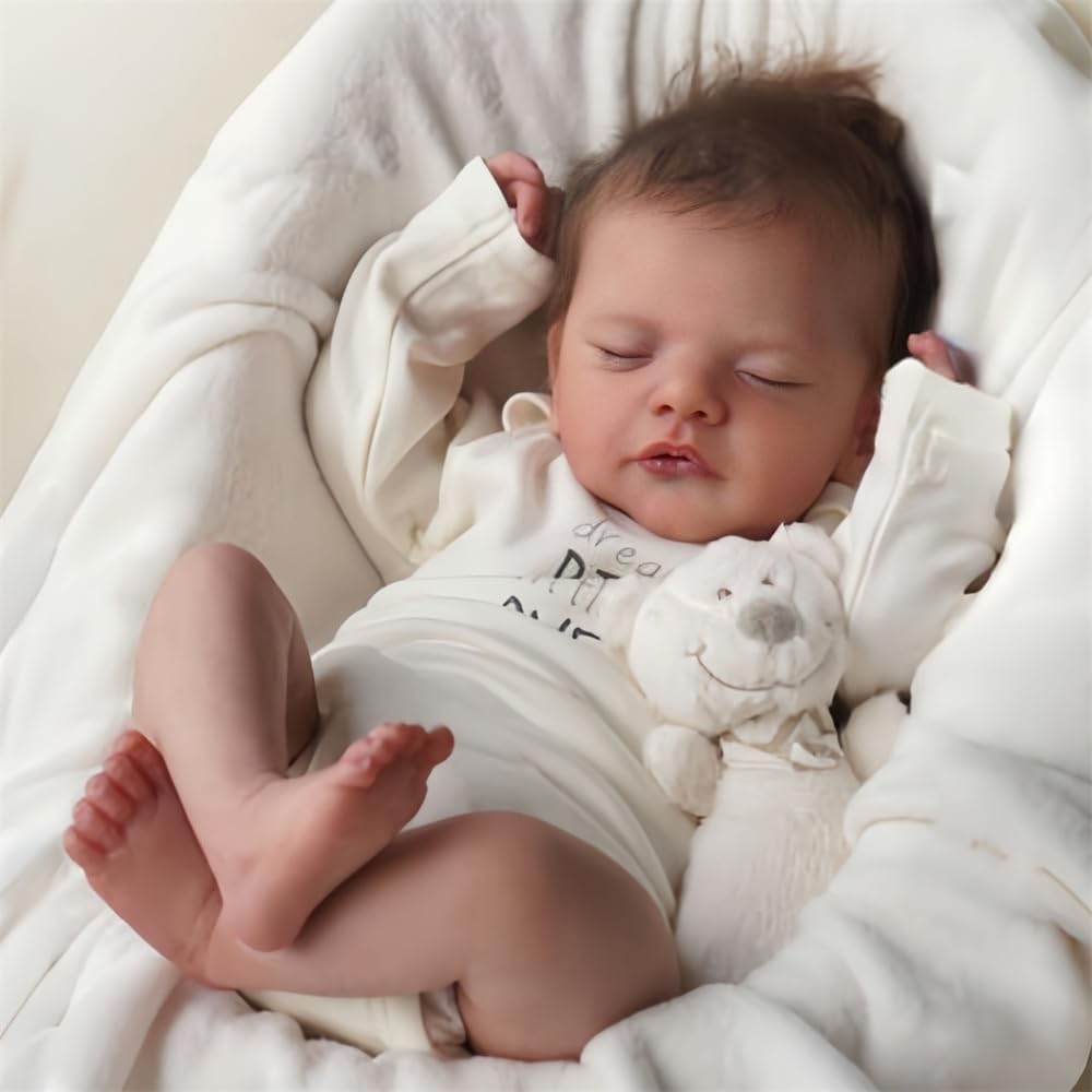 リボーンリアルな女の赤ちゃん人形 18 インチ 完璧にかわいいソフトビニール新生児人形 口を開いた現実生活の甘い幼児人形 柔らかい布ボディ リボーンチャイルド人形おもちゃ