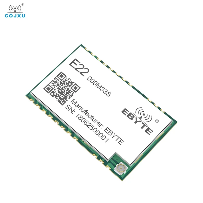 SX1262 LoRa スペクトラム拡散無線モジュール 868/915MHz 高精度 TCXO 16KM COJXU E22-900M33S 33dBm SPI SMD IPEX/スタンプホール
