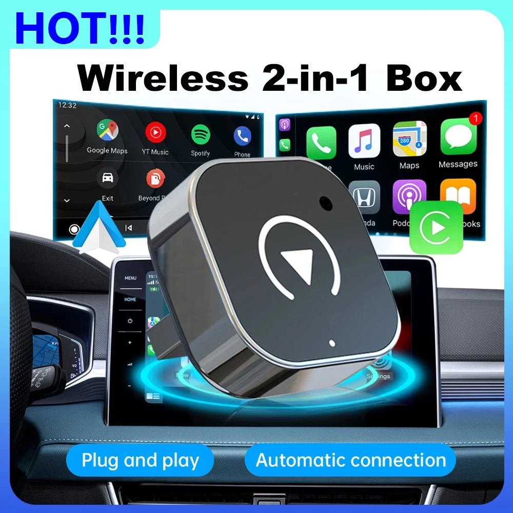 新しいワイヤレス CarPlay Android 自動アダプタ USB ドングルスマートミニボックスプラグアンドプレイユニバーサル VW トヨタ日産ホンダフォードベン