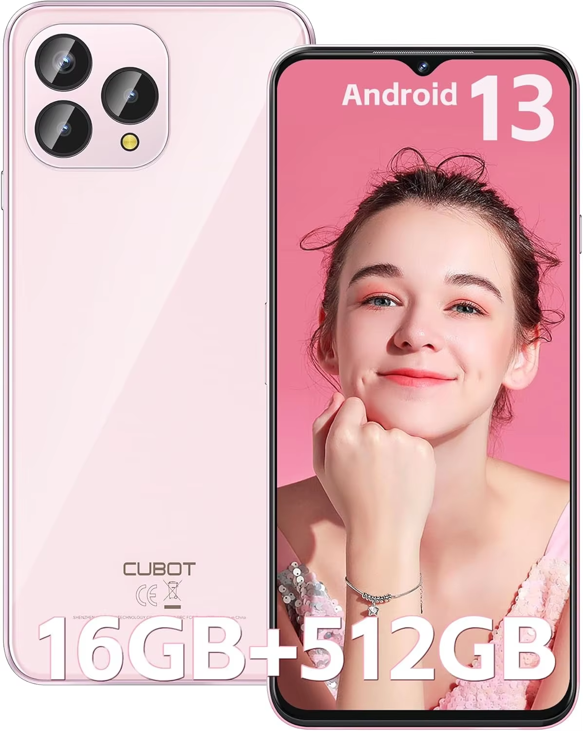 CUBOT P80 – 6.5 インチ FHD スマートフォン、8GB および 512GB、48MP トリプルカメラ、5200mAh バッテリー、Android 13、OctaCore プロセッサー