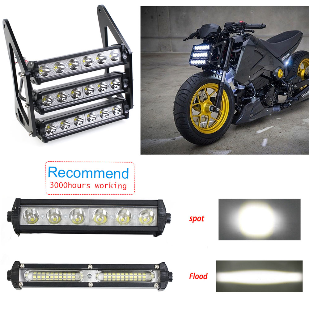 オートバイのヘッドライトヘッドランプライト防水フロントフォークライトランプブラケット付きホンダ Grom MSX 125SF ドゥカティヴェノム MSX125
