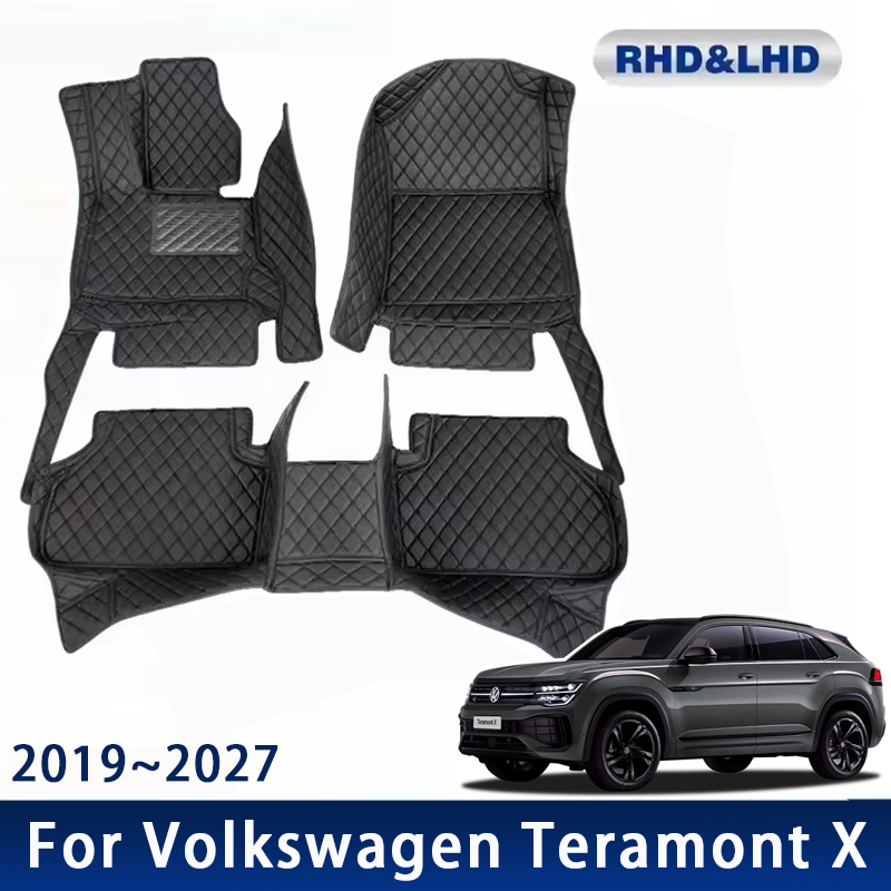 車のフロアマットフォルクスワーゲン VW Teramont X 2019 〜 2027 防水カスタム自動フットパッドカーペットインテリアアクセサリー 2025 2026