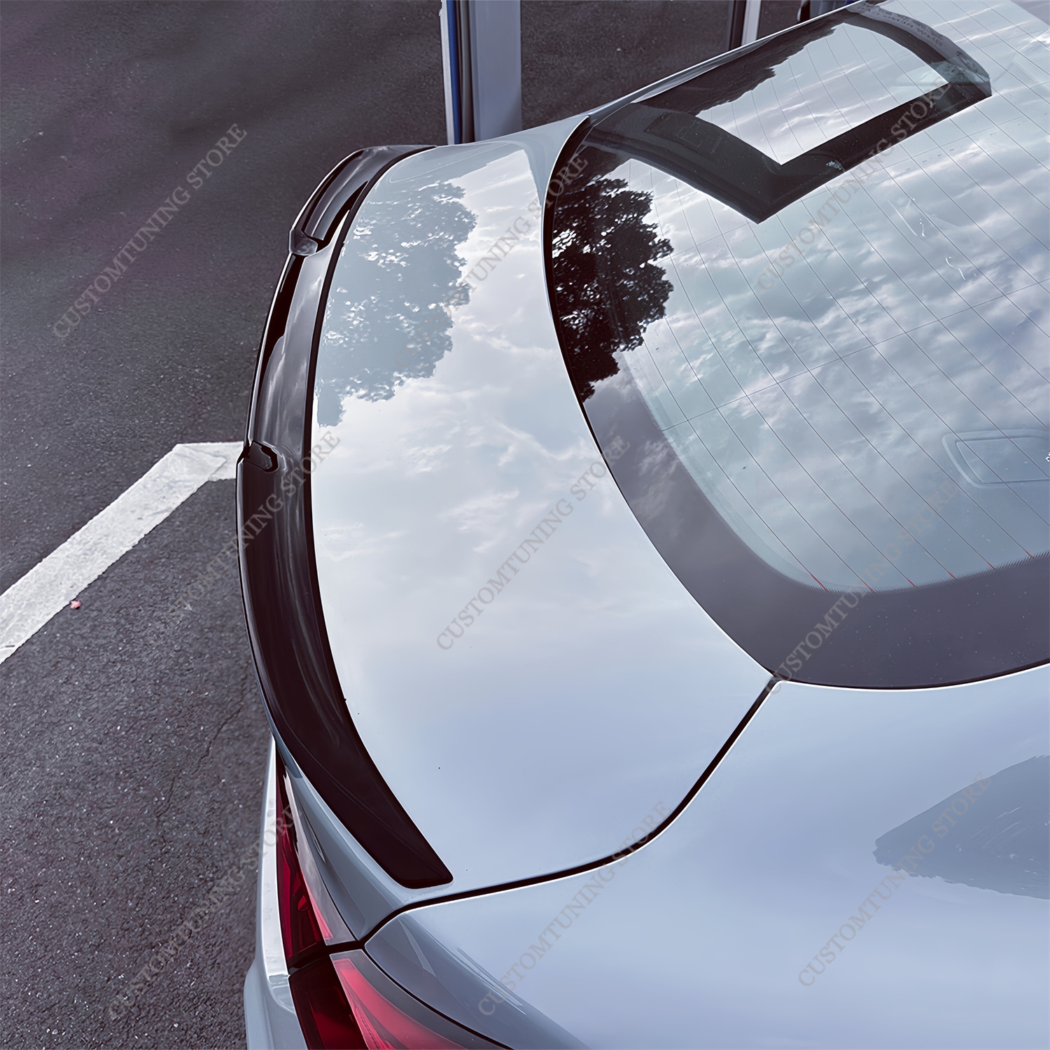 グロスブラック M スタイル ABS リアスポイラー BMW F74 218 218d 220 220d 4 ドアグランクーペ 2025 2026 リアトランクテールウイングチューニング