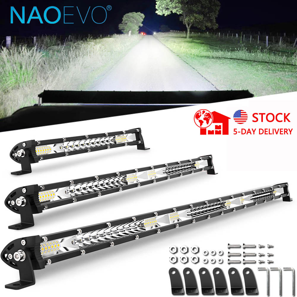 NAOEVO スーパースリム Led バーオフロード 12 インチ 20 インチ 32 インチスポットフラッドバーラ LED ライトバー車 4x4 トラック 4WD ATV フォグランプ 12V 24V